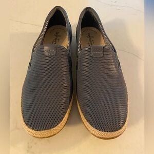 Clarks Collection 9 Danelly Iris Gray Slip On Shoes Flat Espadrille Casual Comfy